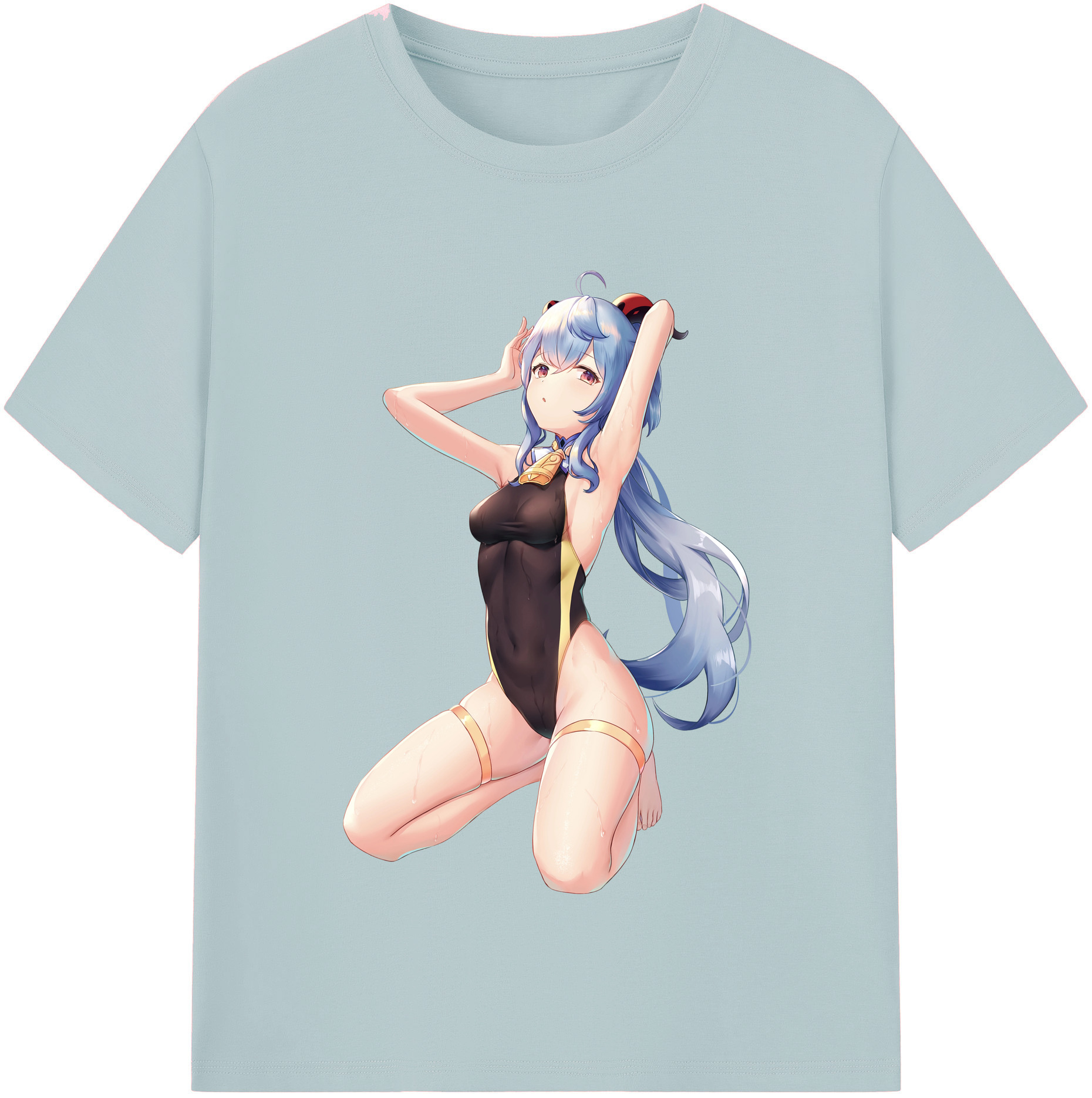 げんし神 甘雨 かんう genshin Ganyu 綿100％半袖Tシャツ（フロントプリント）